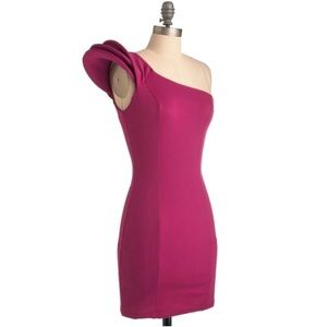 ModCloth Mystic Bodycon Structured One Shoulder Dress